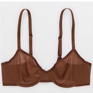 Smoothez by aerie The Balconette Mesh Bra - Coffee Brown 36B